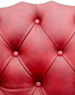 desk chair with red tufted leather