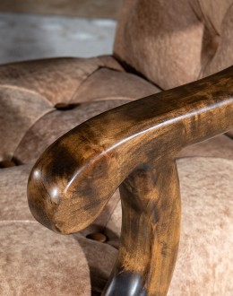 desk chair with distressed tan tufted leather