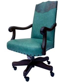 turquoise leather office chair,fine western office chair