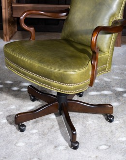 Fallbrook Olive Desk Chair executive desk chair in distressed olive green leather