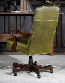 Fallbrook Olive Desk Chair executive desk chair in distressed olive green leather