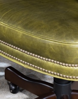 Fallbrook Olive Desk Chair executive desk chair in distressed olive green leather