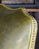 executive desk chair in distressed olive green leather