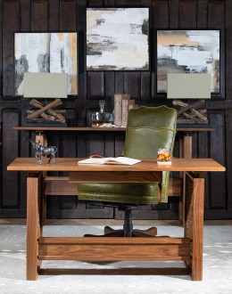 Fallbrook Olive Desk Chair executive desk chair in distressed olive green leather