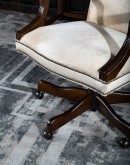 western executive office chair with off white cowhide