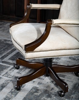 western executive office chair with off white cowhide