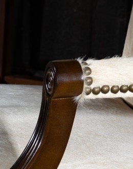 western executive office chair with off white cowhide