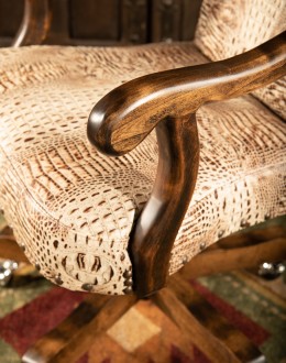 executive desk chair in crocodile leather all over