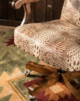 executive desk chair in crocodile leather all over