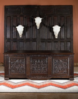 hand carved wooden executive desk