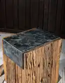 unique reclaimed wood side table