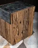 unique reclaimed wood side table