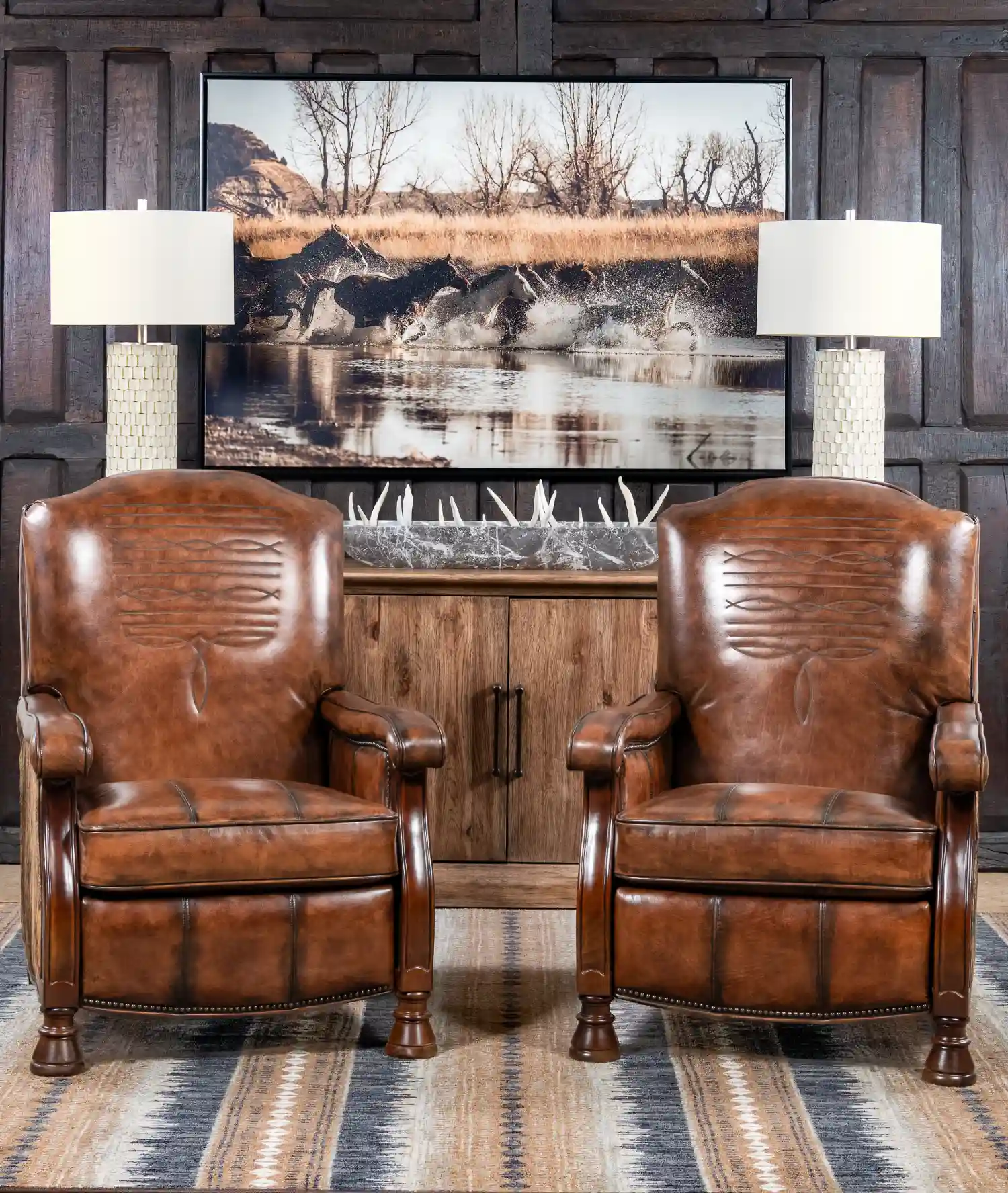 Traditional Western Leather Recliner - Classic Ranch Collection