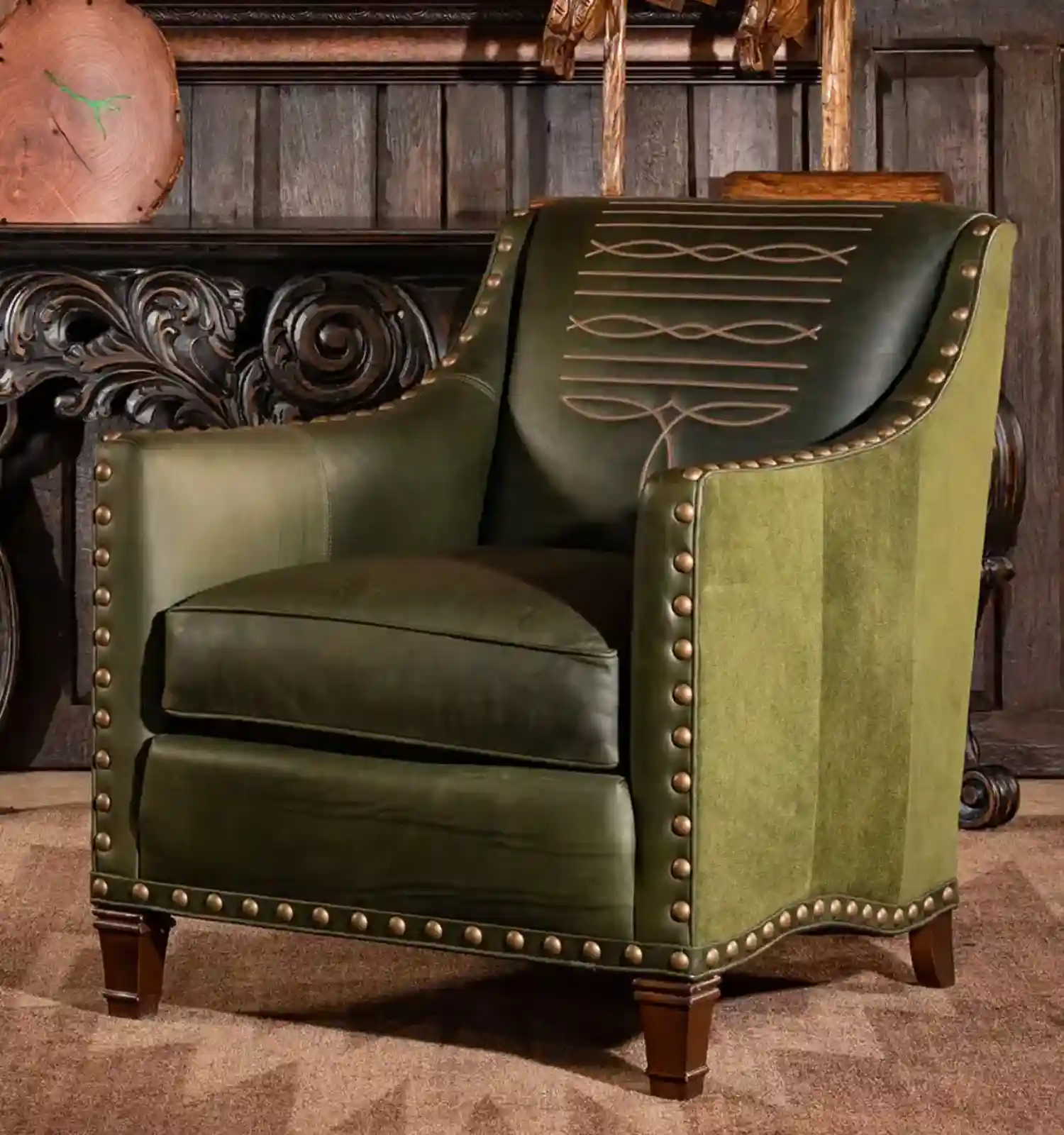 Cassidy Olive Leather Chair