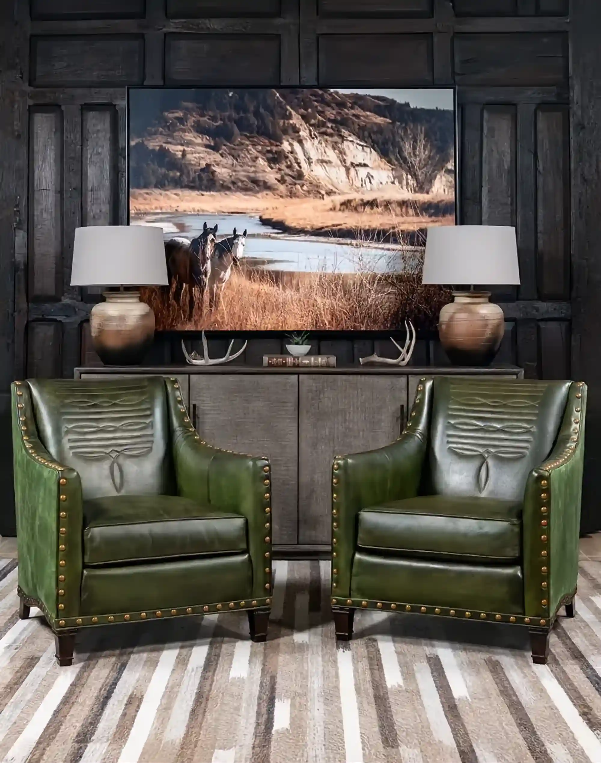 Cassidy Olive Leather Accent Chair