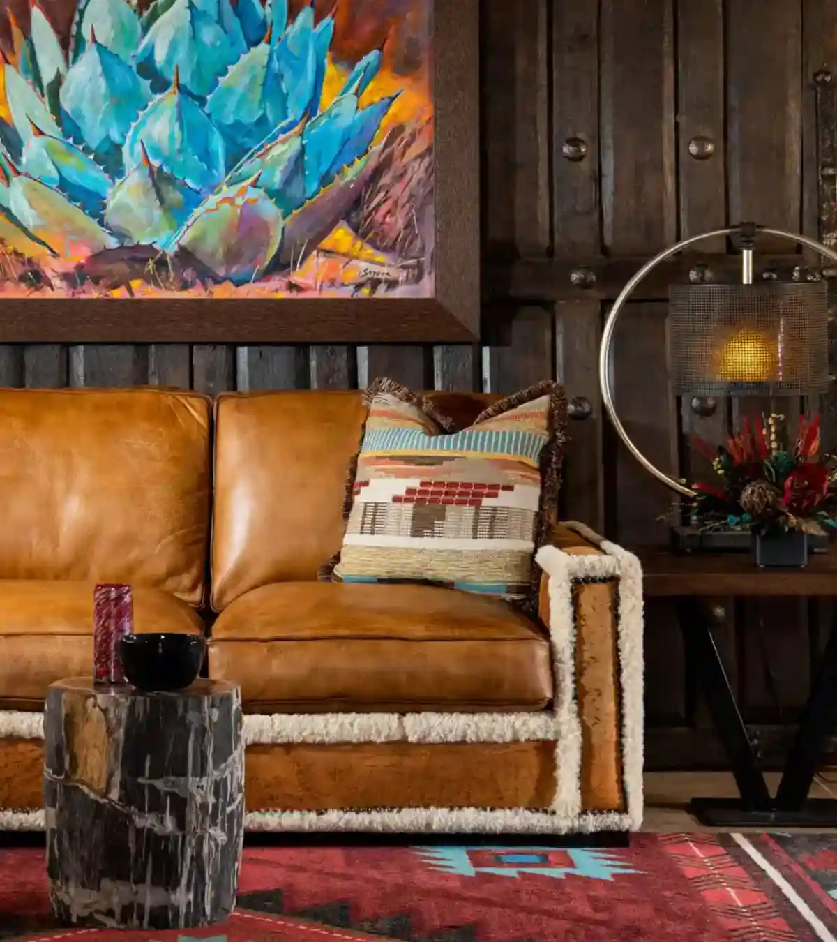 Lodge Leather Sofa Couch