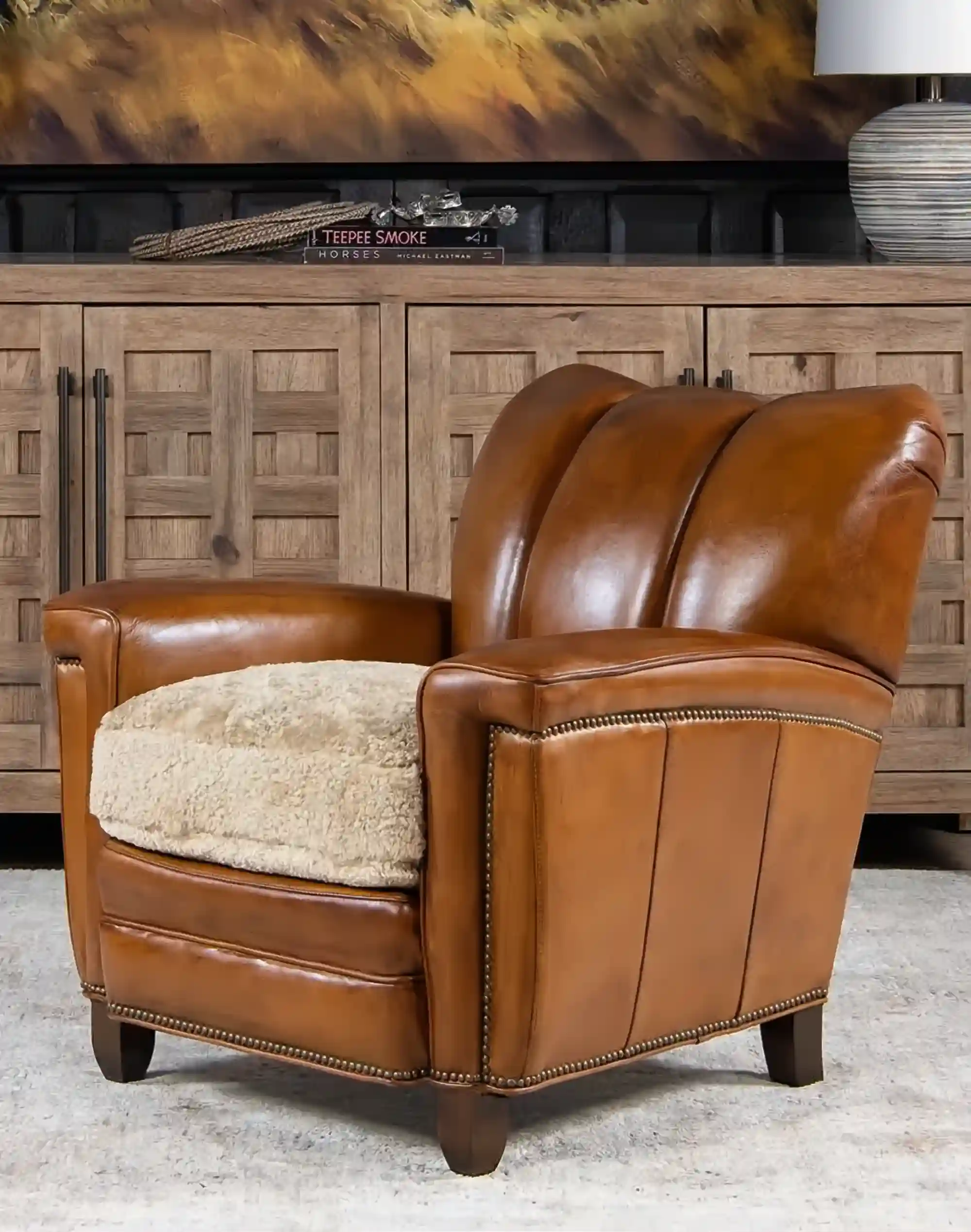 Gunnison Saddle Club Leather Accent Chair