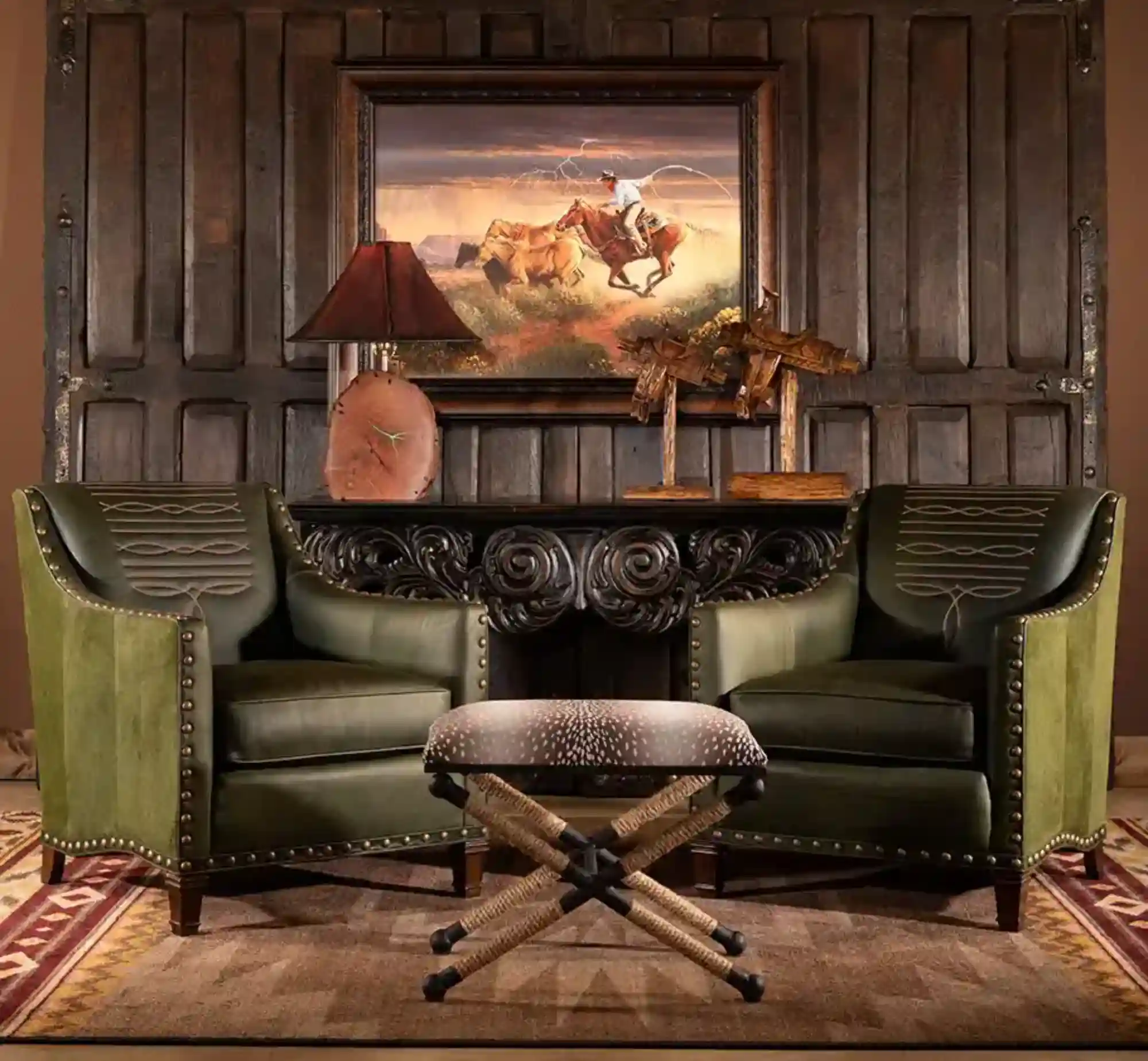 Cassidy Olive Leather Accent Chair