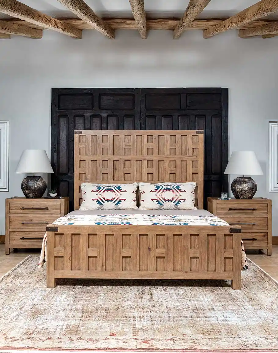 Rustic Sierra Sand Wooden Bed