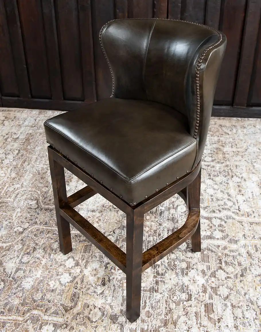 Stella Moss Leather Barstool
