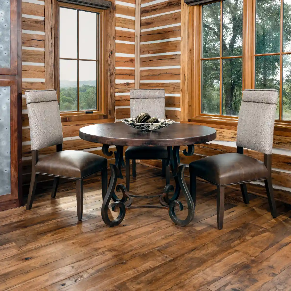 Copper Top Round Dining Table