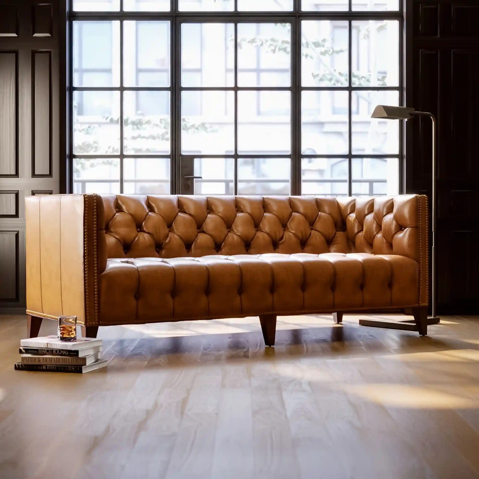 Kingston Tufted Leather Sofa