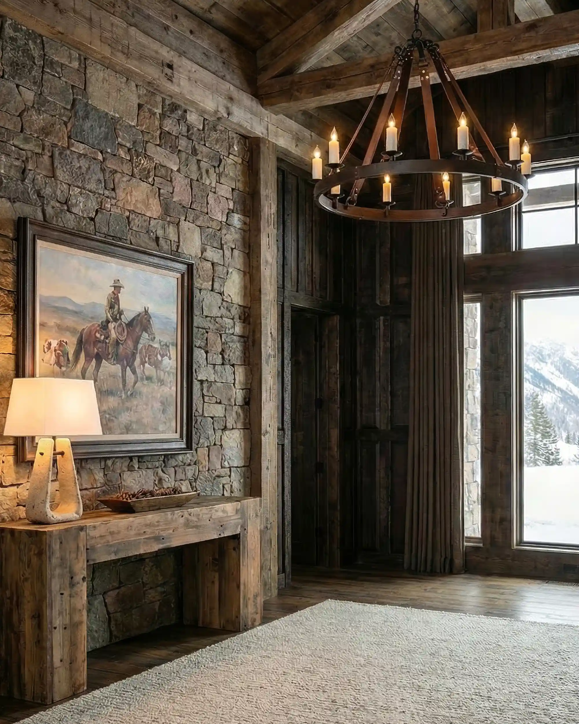 Stampede Leather Strap Chandelier