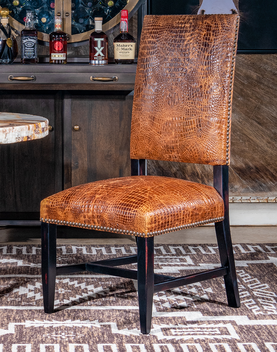 Croc Dining Chair, Modern Rustic - Leather