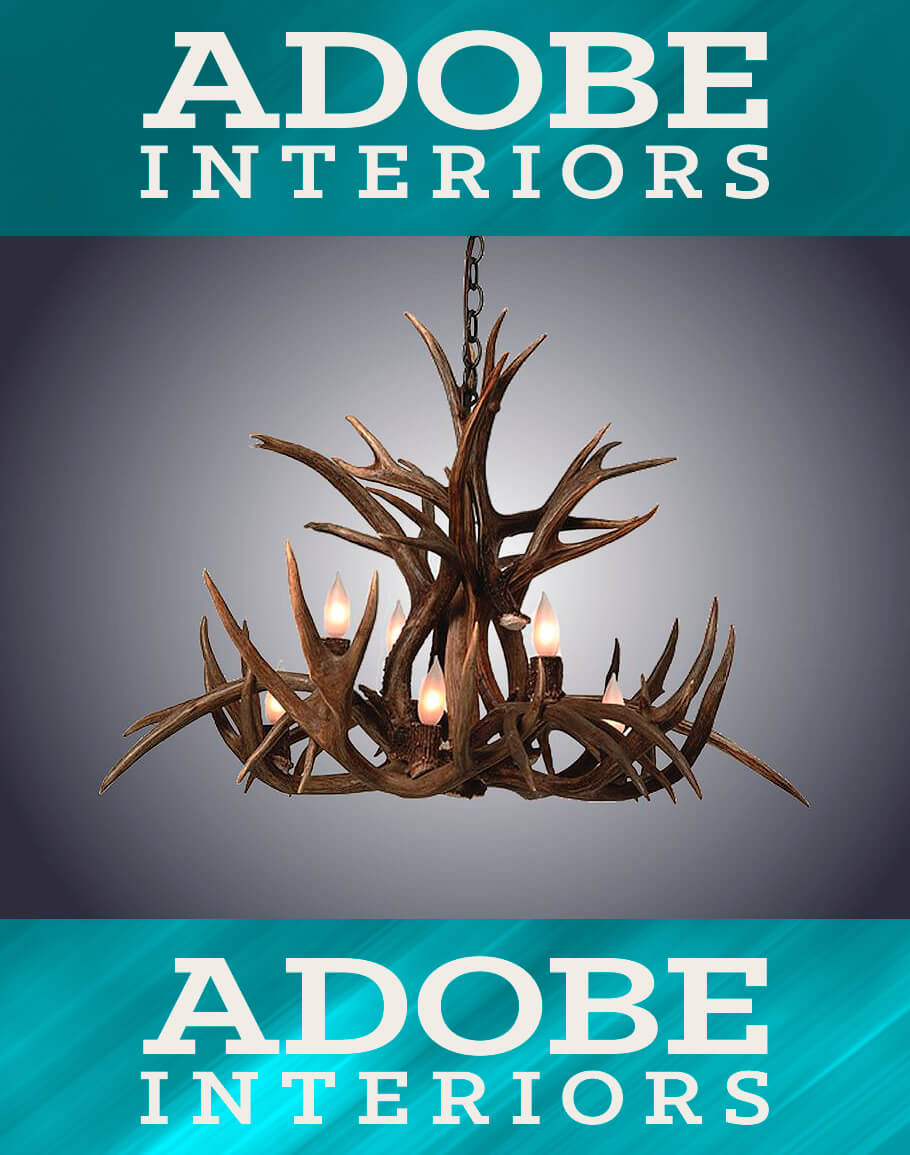 Wagon Wheel Mule Deer Antler Chandelier