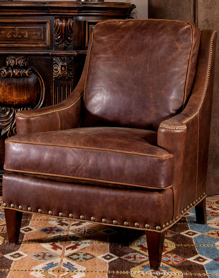 Amos Lounge Chair Distressed Leather