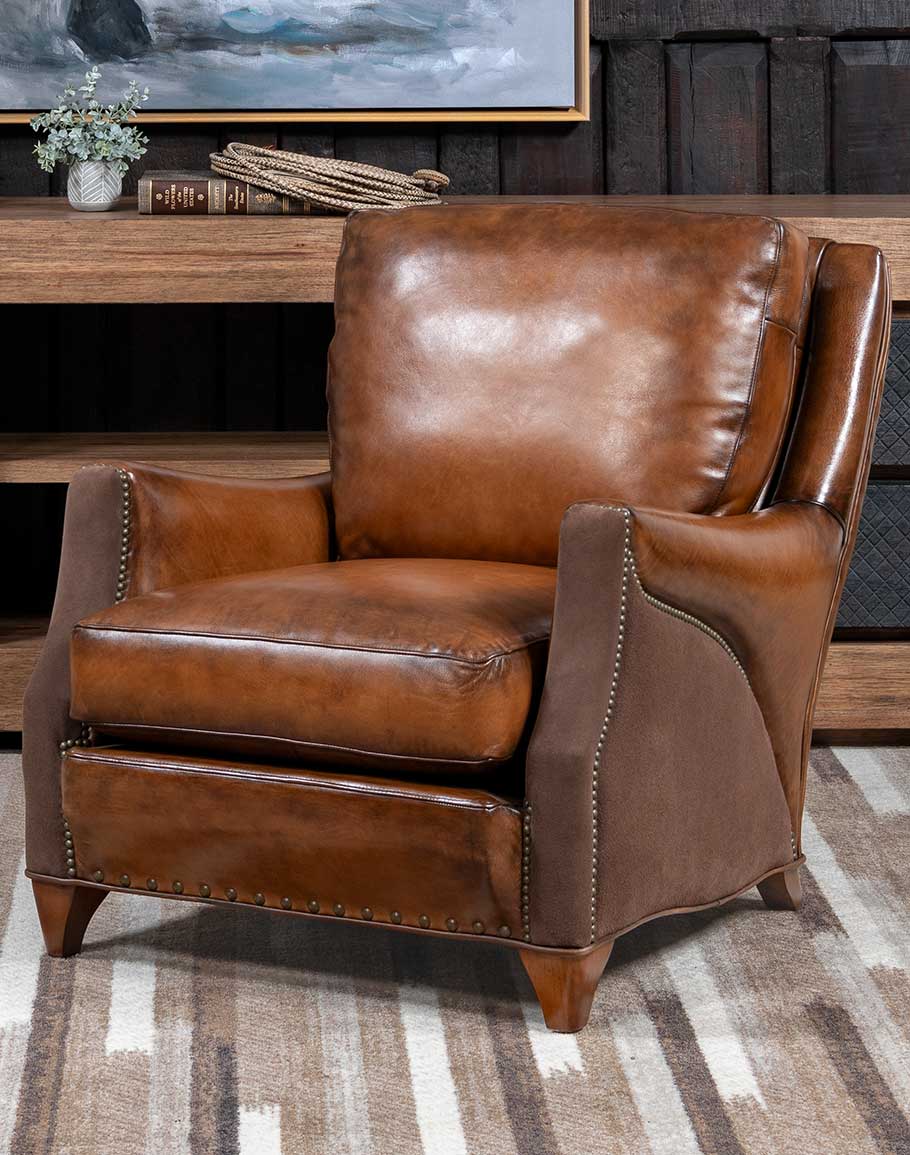Cowboy AF Full Grain Leather Accent Chair - Brown, Classic Western | Adobe  Interiors, image size:910x1155