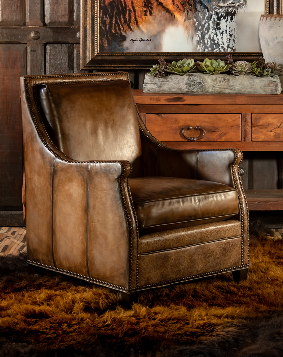 Top grain leather online chair