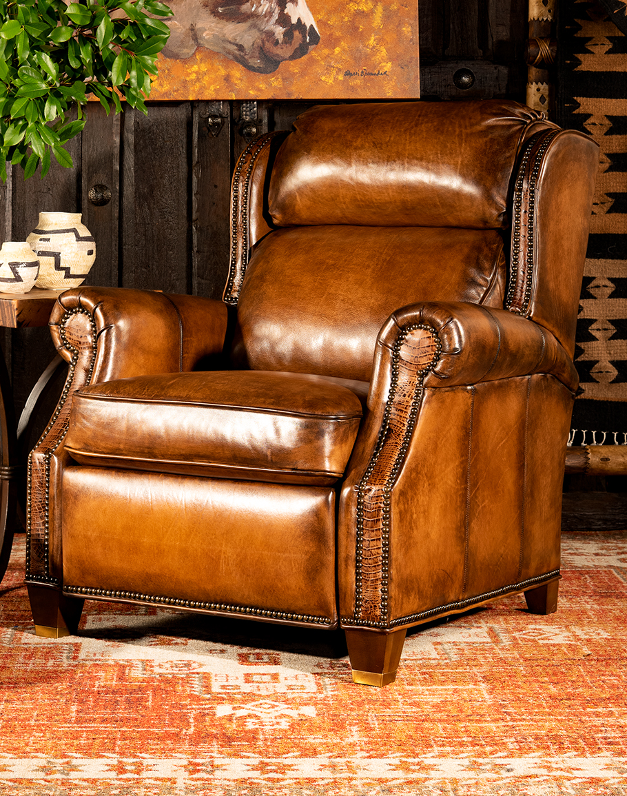 Cattlemens Leather Recliner | Western Style | Full Grain Leather | American  Made - Adobe Interiors