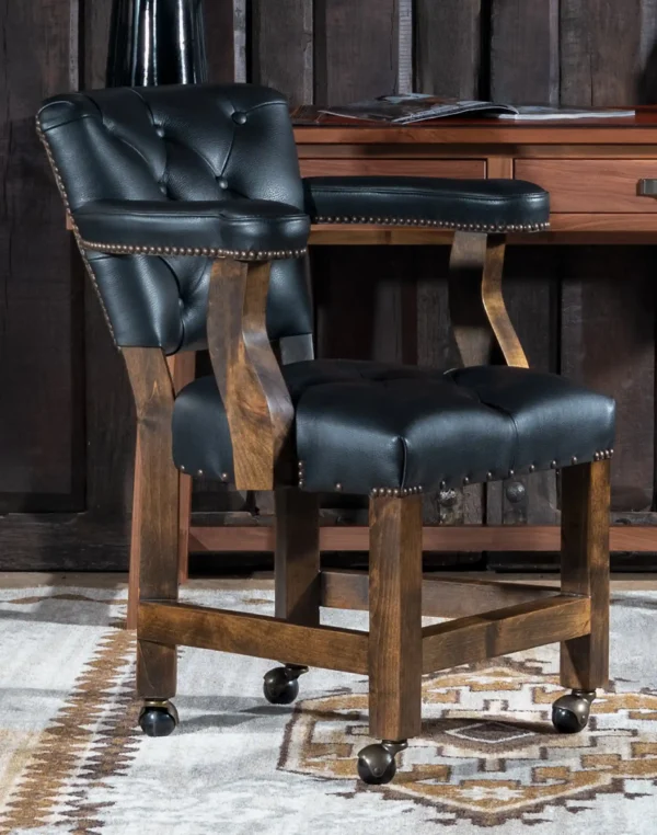 Black Stone Caster Chair