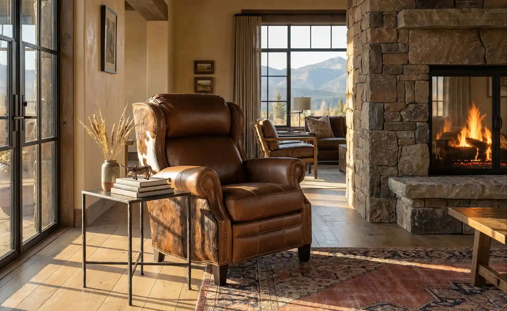 Bronco Cognac Leather Recliner