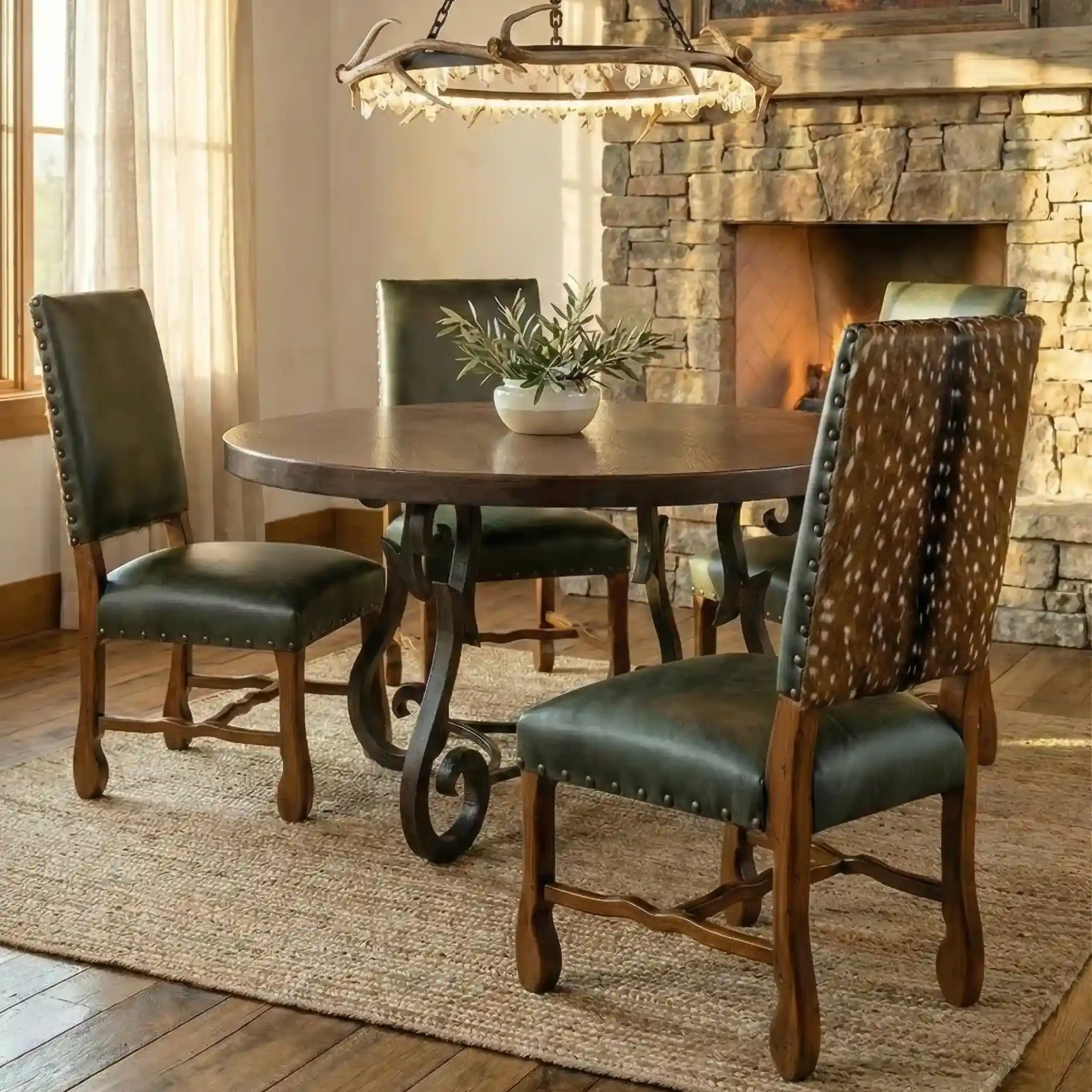 How to Blend Leather, Wood, and Iron in Western Dining Spaces