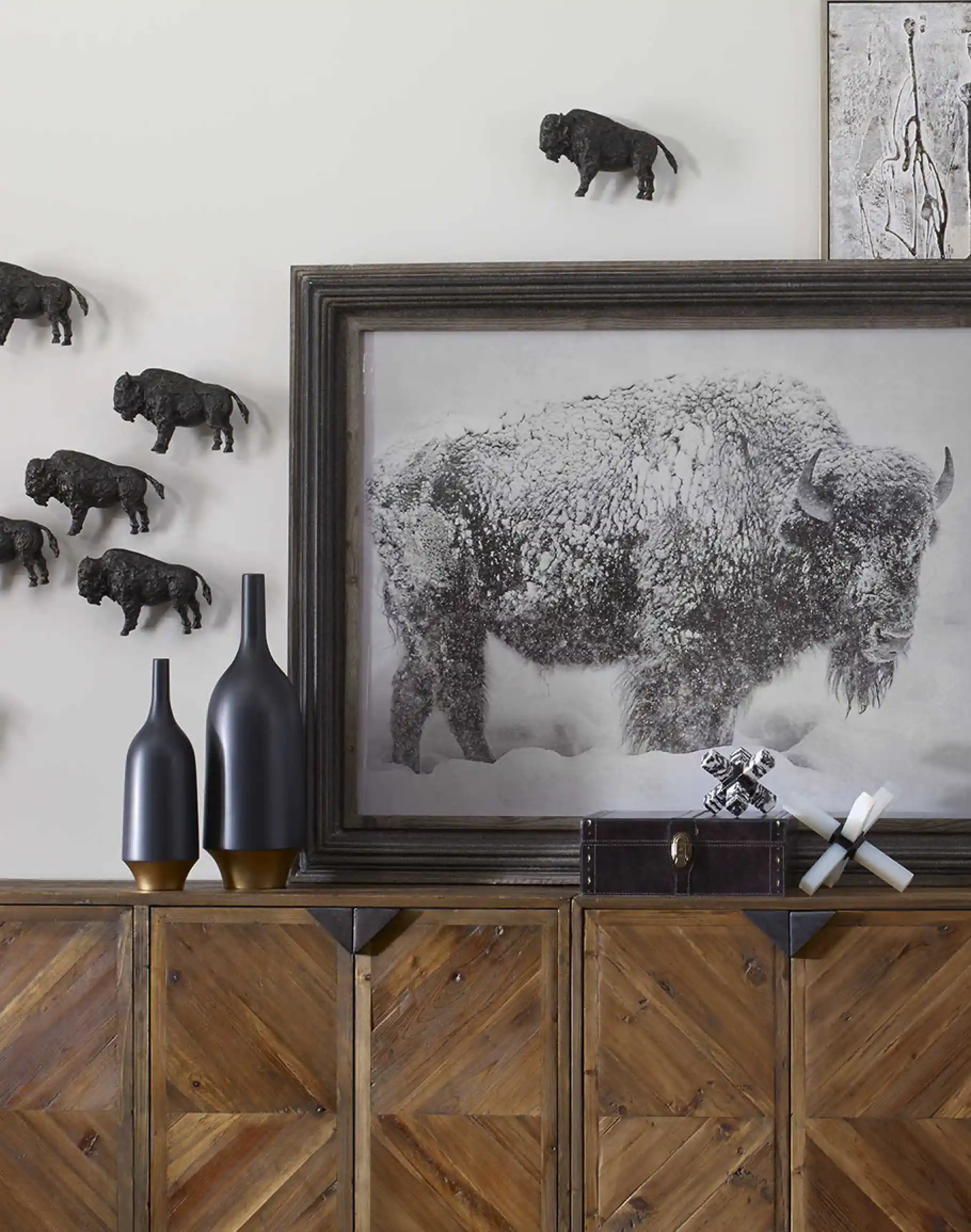 Bison Metal Wall Sculpture - Image 4