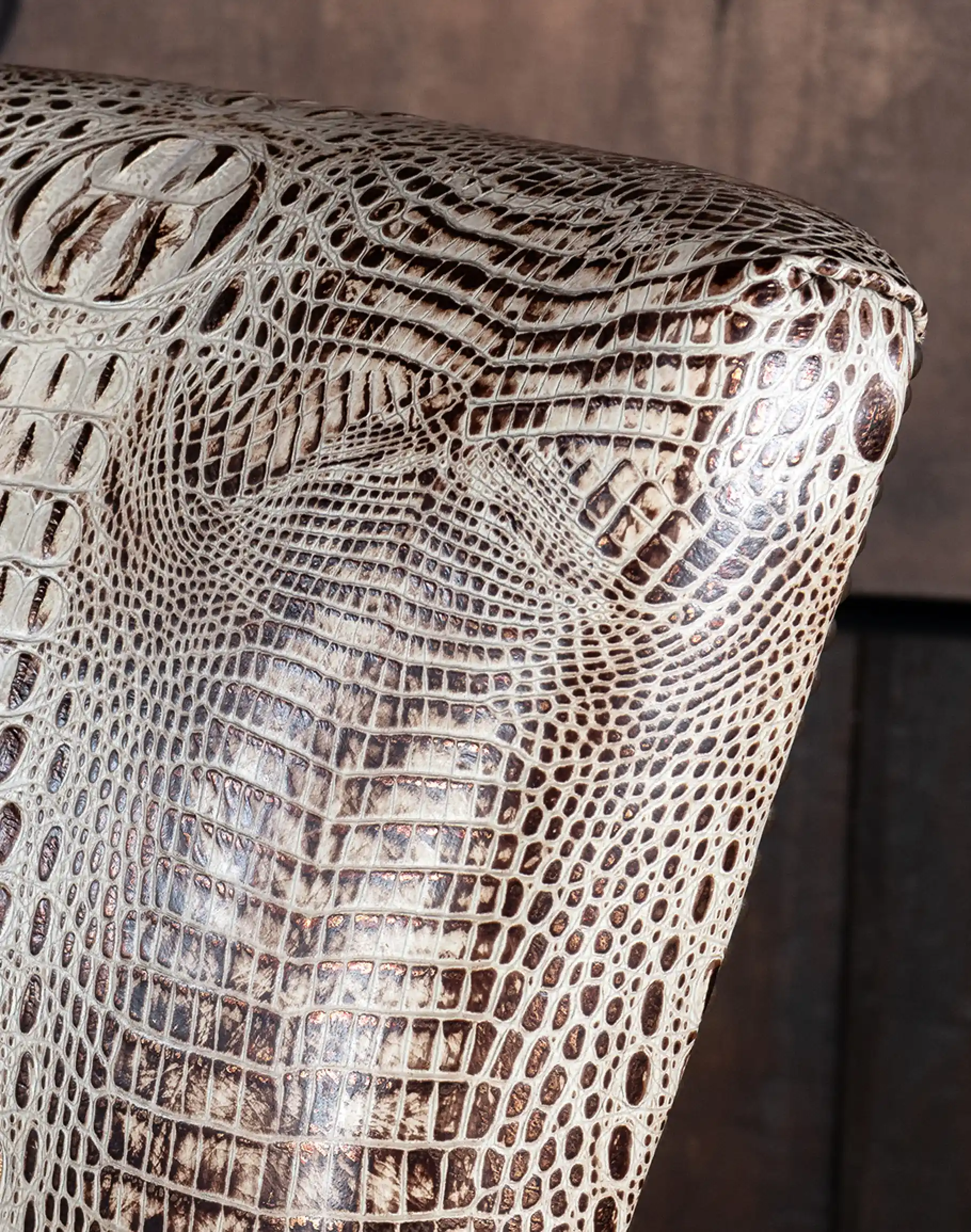 Chisum Ivory Croc Armless Barstool - Image 6