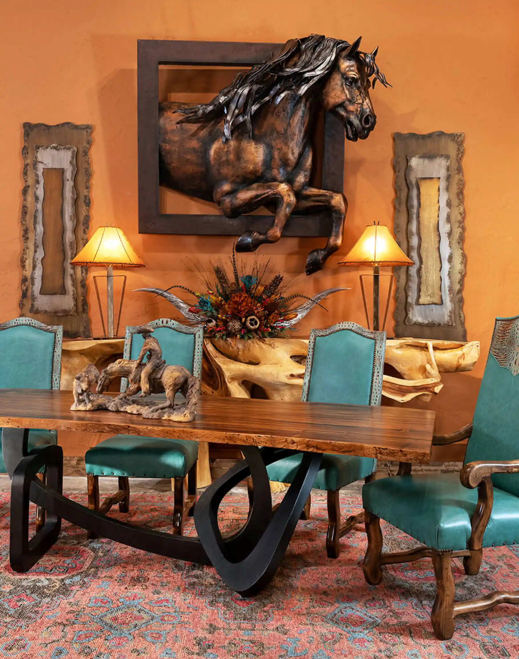 Piraj Rust/Aqua Rug - Image 2