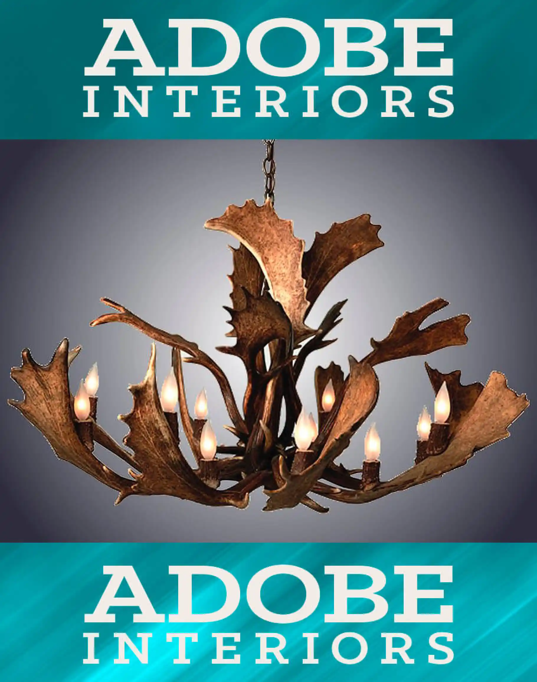 12 Light Single Tier Fallow Antler Chandelier