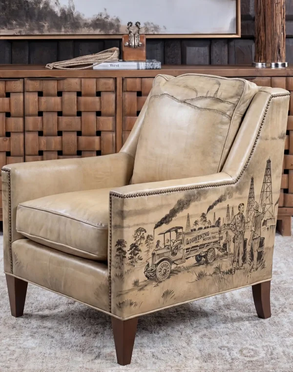 Black Gold Leather Chair