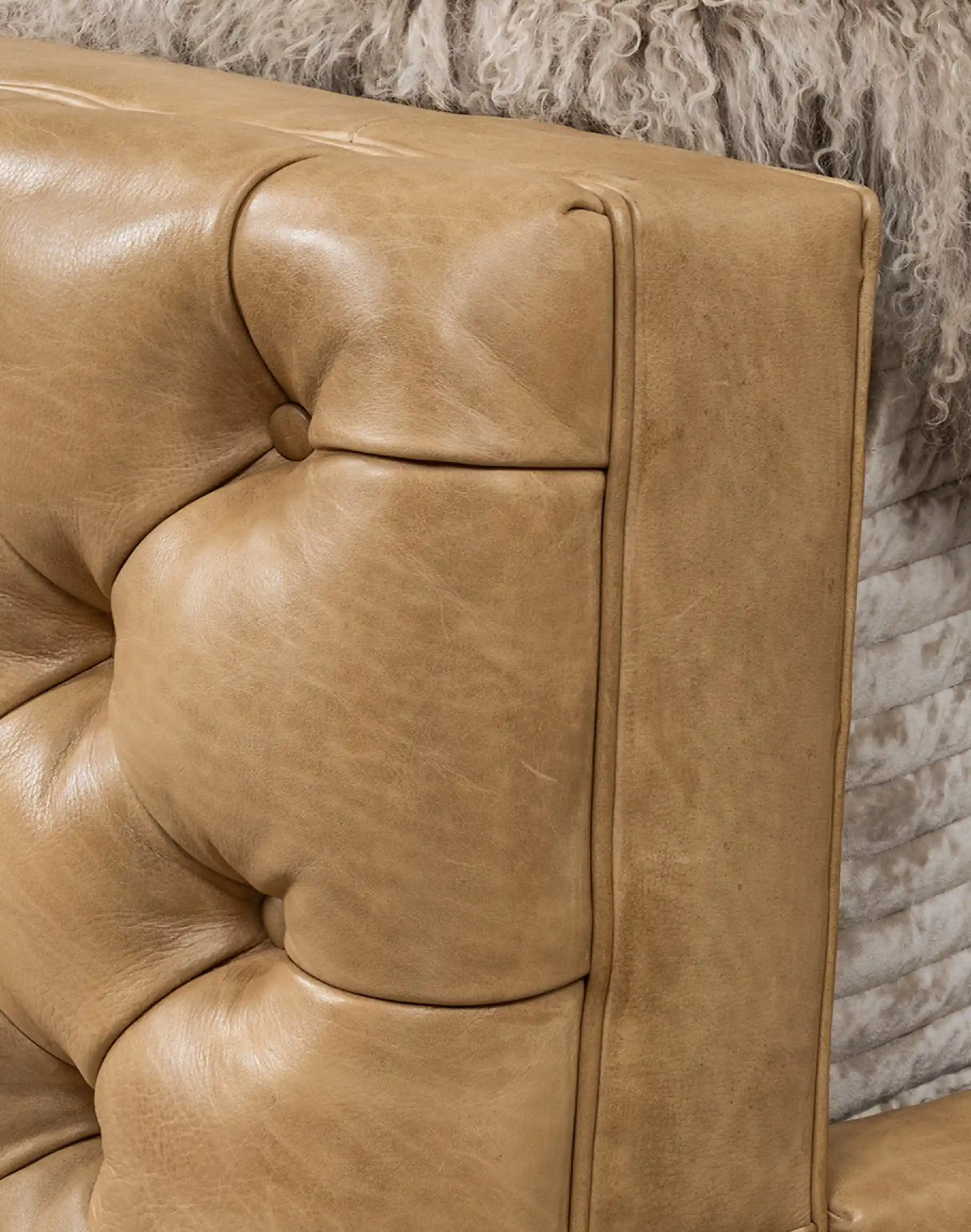 Brentwood Palomino Tufted Leather Bed - Image 9