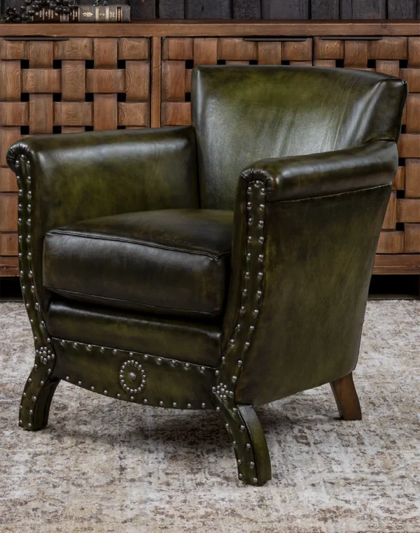 Remington Olive Leather Chair