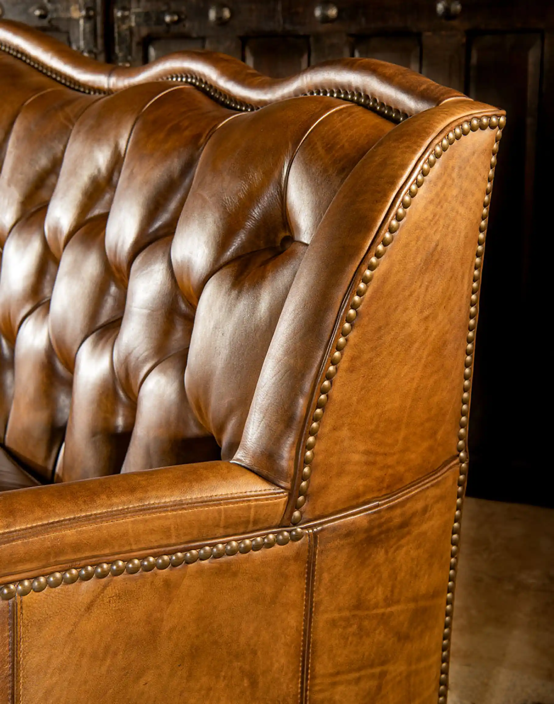 Wellington Tufted Leather Sofa - Image 3