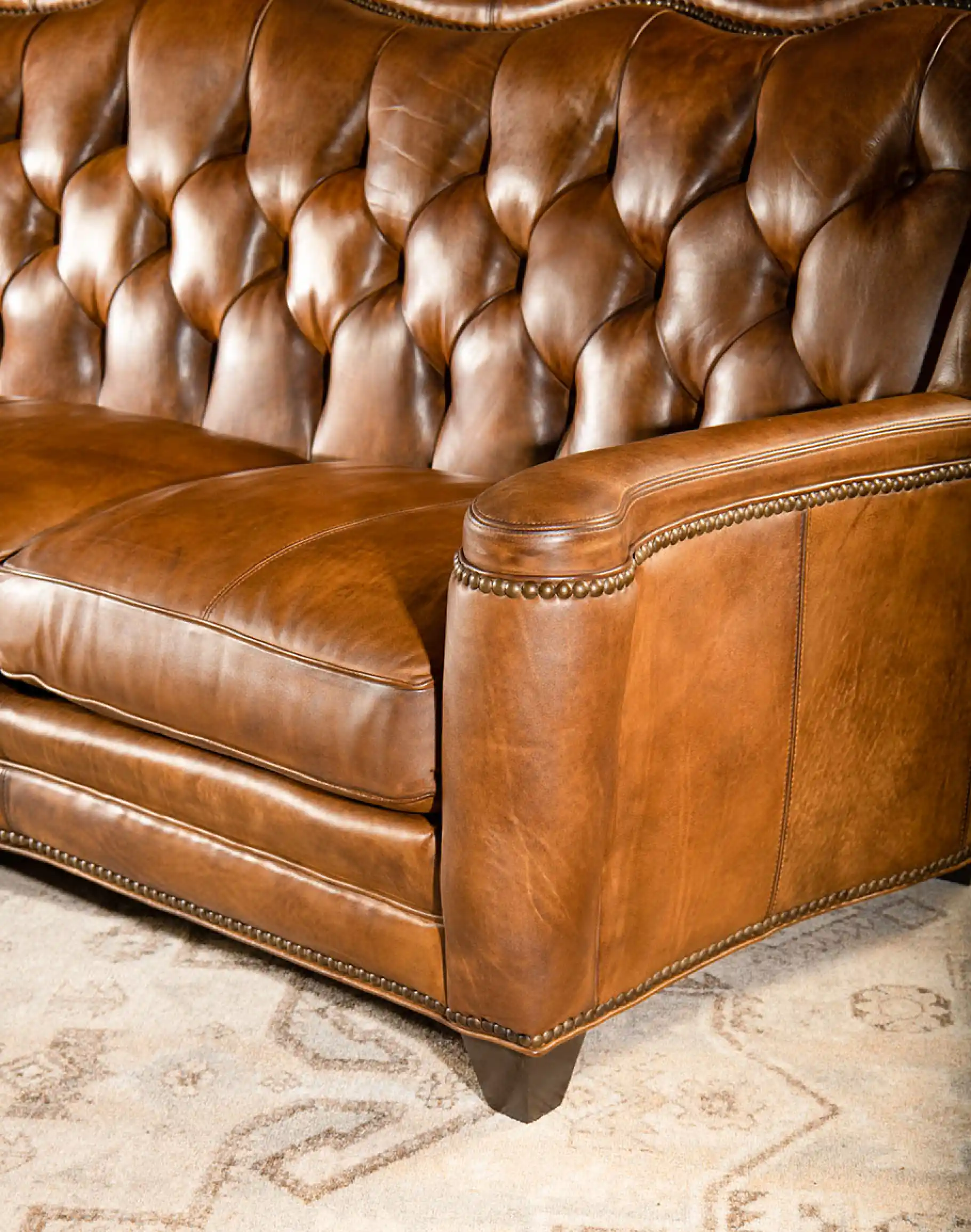Wellington Tufted Leather Sofa - Image 5